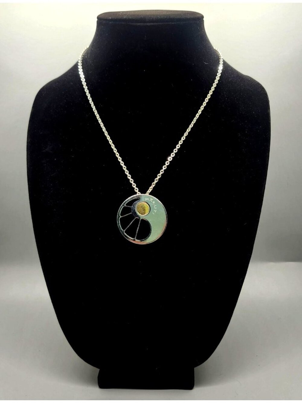 Stainless Steel Sun & Moon Pendant Necklace With Chain Minimalist Design Lobster